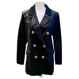 Free People Velvet Cosmo Blazer XS Black NWT NEW!